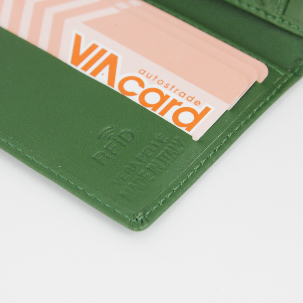 Portafoglio Smart 76 verde, Woodillon. 100% made in Italy
