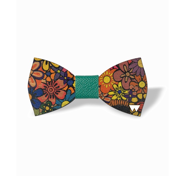 Flowers Wooden Bow Tie
