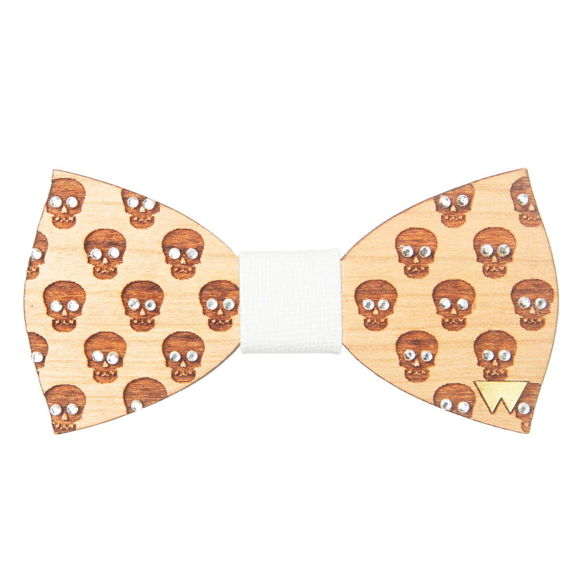 Woodillon – Skulls Diamond Wooden Bow Tie