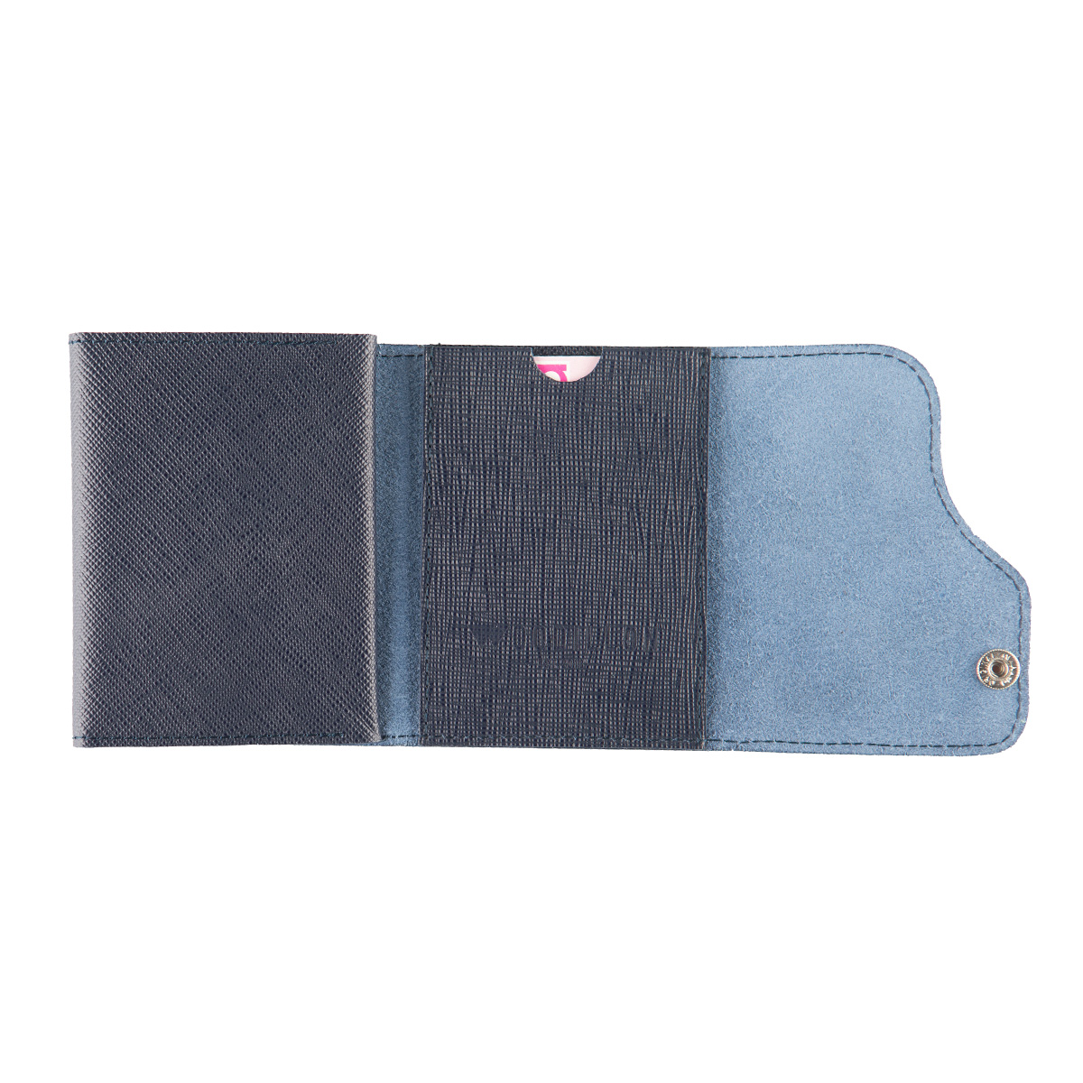 Portafoglio Cash Saffiano Blu - Woodillon